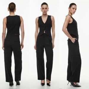 NWT Aritzia Babaton Spotlight Cargo Pant in Black City Wool Size 6